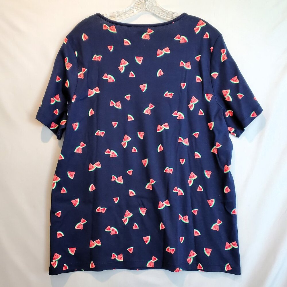 Kim Rogers Curvy Women's T-Shirt 1X Novelty Watermelon Graphic Print 100% Cotton - Picture 3 of 11